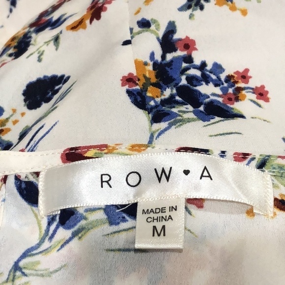 Nordstrom Row A Midi Dress Size Medium Cream Floral Print Flutter Sleeve - Picture 7 of 11